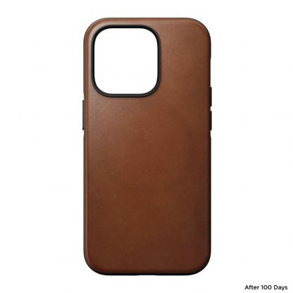 Nomad Modern Leather MagSafe Case - кожен (естествена кожа) кейс с MagSafe за iPhone 15 (кафяв) 3