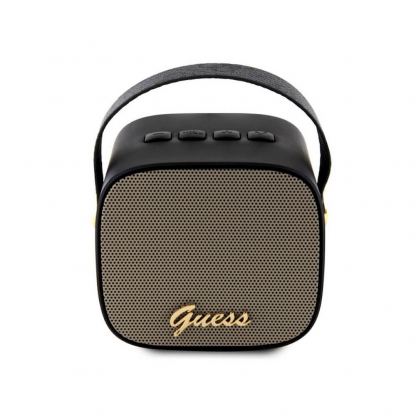Guess PU 4G Mini Bluetooth Speaker With Strap 5W - дизайнерски портативен безжичен блутут спийкър за мобилни устройства (черен) 2
