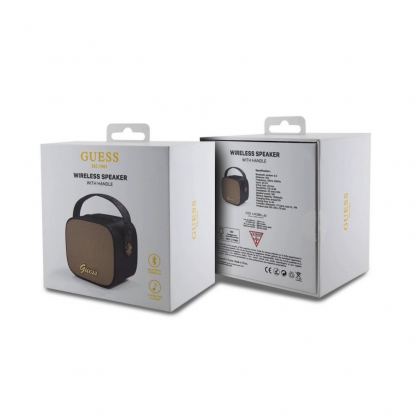 Guess PU 4G Mini Bluetooth Speaker With Strap 5W - дизайнерски портативен безжичен блутут спийкър за мобилни устройства (черен) 4