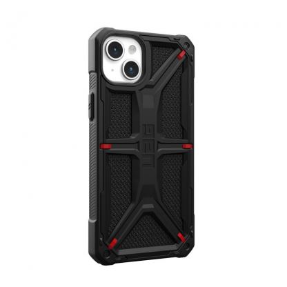 Urban Armor Gear Monarch Kevlar Case - удароустойчив хибриден кейс за iPhone 15 Plus (черен-кевлар) 5