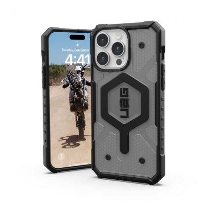 Urban Armor Gear Pathfinder MagSafe Case - удароустойчив хибриден кейс за iPhone 15 Pro Max (сив)