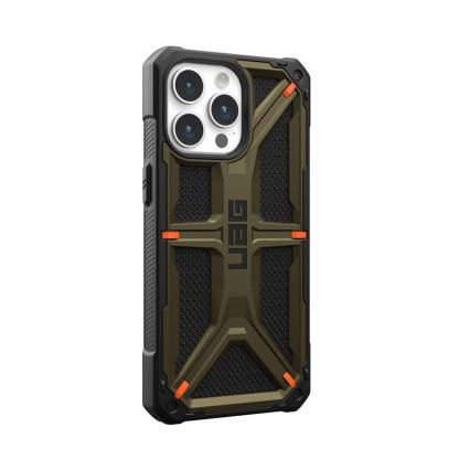 Urban Armor Gear Monarch Kevlar Case - удароустойчив хибриден кейс за iPhone 15 Pro Max (платинен) 5