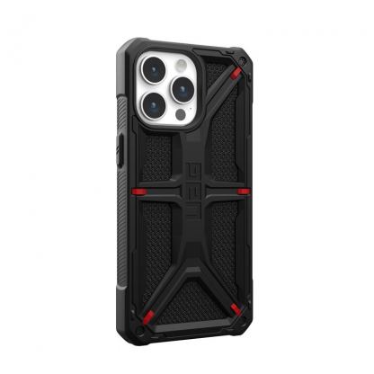 Urban Armor Gear Monarch Kevlar Case - удароустойчив хибриден кейс за iPhone 15 Pro Max (черен-кевлар) 8