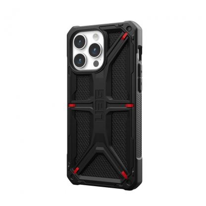 Urban Armor Gear Monarch Kevlar Case - удароустойчив хибриден кейс за iPhone 15 Pro Max (черен-кевлар) 9