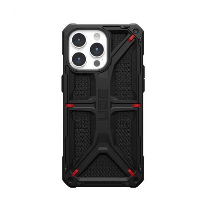 Urban Armor Gear Monarch Kevlar Case - удароустойчив хибриден кейс за iPhone 15 Pro Max (черен-кевлар) 10