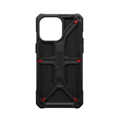 Urban Armor Gear Monarch Kevlar Case - удароустойчив хибриден кейс за iPhone 15 Pro Max (черен-кевлар) 12