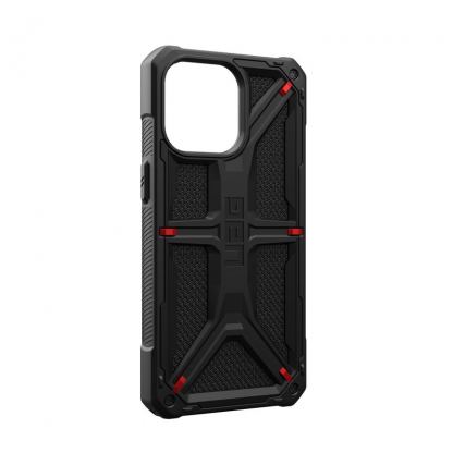 Urban Armor Gear Monarch Kevlar Case - удароустойчив хибриден кейс за iPhone 15 Pro Max (черен-кевлар) 14