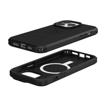 Urban Armor Gear Civilian MagSafe Case - удароустойчив хибриден кейс с MagSafe за iPhone 15 Pro Max (черен) 11