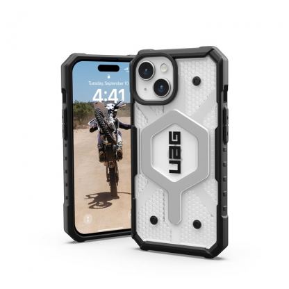 Urban Armor Gear Pathfinder MagSafe Case - удароустойчив хибриден кейс за iPhone 15 (прозрачен)