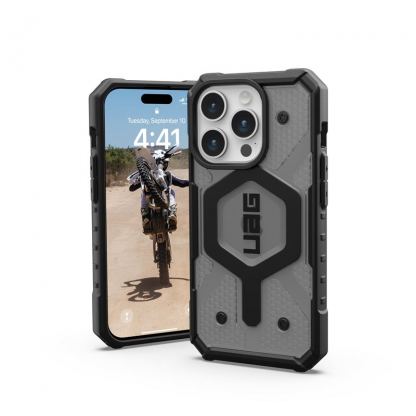 Urban Armor Gear Pathfinder MagSafe Case - удароустойчив хибриден кейс за iPhone 15 Pro (сив)