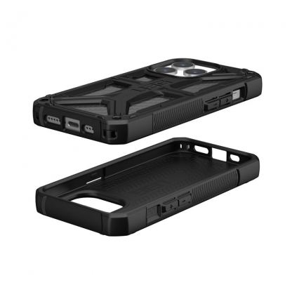 Urban Armor Gear Monarch Case - удароустойчив хибриден кейс за iPhone 15 Pro (черен-карбон) 4