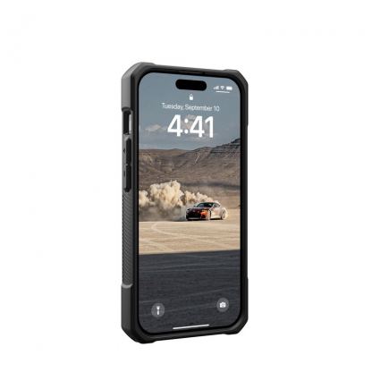 Urban Armor Gear Monarch Case - удароустойчив хибриден кейс за iPhone 15 Pro (черен-карбон) 6