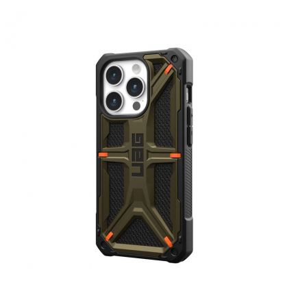 Urban Armor Gear Monarch Kevlar Case - удароустойчив хибриден кейс за iPhone 15 Pro (платинен) 4