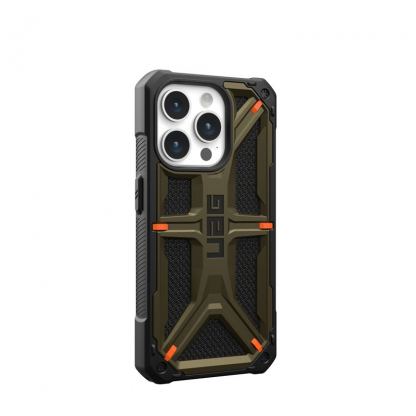 Urban Armor Gear Monarch Kevlar Case - удароустойчив хибриден кейс за iPhone 15 Pro (платинен) 5