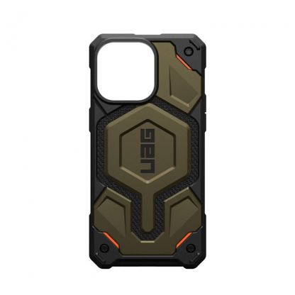Urban Armor Gear Monarch Pro Kevlar Case - удароустойчив хибриден кейс с MagSafe за iPhone 15 Pro Max (платинен) 12