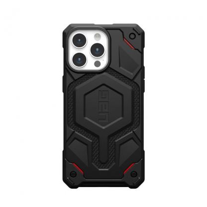 Urban Armor Gear Monarch Pro Kevlar Case - удароустойчив хибриден кейс с MagSafe за iPhone 15 Pro Max (черен-кевлар) 9