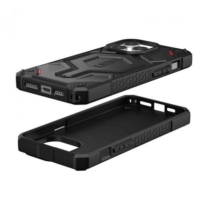 Urban Armor Gear Monarch Pro Kevlar Case - удароустойчив хибриден кейс с MagSafe за iPhone 15 Pro Max (черен-кевлар) 10