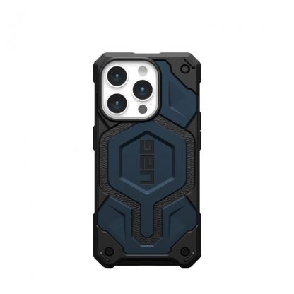 Urban Armor Gear Monarch Pro MagSafe Case - удароустойчив хибриден кейс с MagSafe за iPhone 15 Pro (син) 3