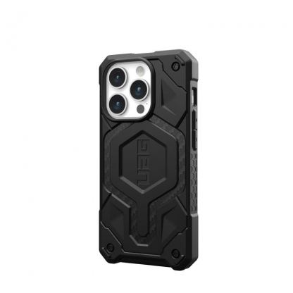 Urban Armor Gear Monarch Pro MagSafe Case - удароустойчив хибриден кейс с MagSafe за iPhone 15 Pro (черен-карбон) 9