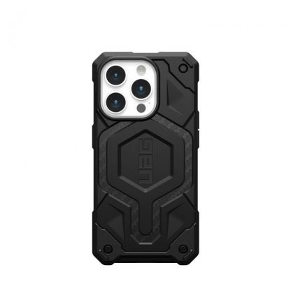 Urban Armor Gear Monarch Pro MagSafe Case - удароустойчив хибриден кейс с MagSafe за iPhone 15 Pro (черен-карбон) 10