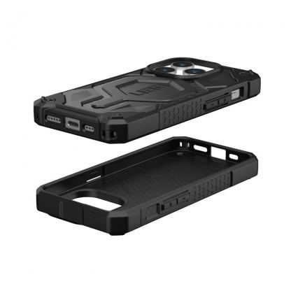 Urban Armor Gear Monarch Pro MagSafe Case - удароустойчив хибриден кейс с MagSafe за iPhone 15 Pro (черен-карбон) 11