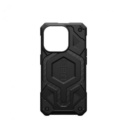 Urban Armor Gear Monarch Pro MagSafe Case - удароустойчив хибриден кейс с MagSafe за iPhone 15 Pro (черен-карбон) 12