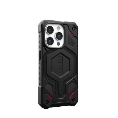 Urban Armor Gear Monarch Pro Kevlar Case - удароустойчив хибриден кейс с MagSafe за iPhone 15 Pro (черен-кевлар) 2