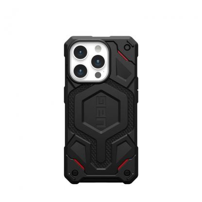 Urban Armor Gear Monarch Pro Kevlar Case - удароустойчив хибриден кейс с MagSafe за iPhone 15 Pro (черен-кевлар) 4