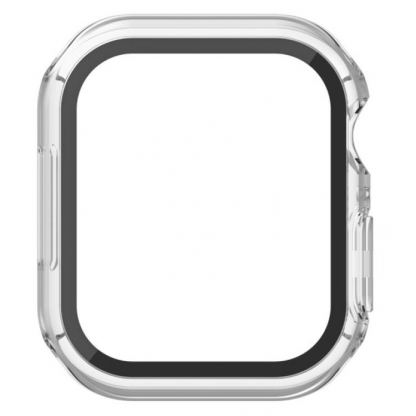 Belkin ScreenForce Bumper and Glass - качествен твърд кейс с вграден стъклен протектор за дисплея на Apple Watch 44мм, Apple Watch 45мм (прозрачен) 6