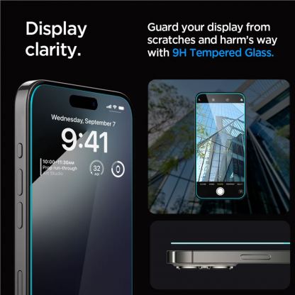 Spigen Glas.tR EZ Fit Tempered Glass - стъклено защитно покритие за дисплея на iPhone 15 Pro Max (прозрачен) 5