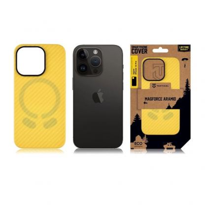 Tactical MagForce Aramid Industrial Limited Edition Case - кевларен кейс с MagSafe за iPhone 15 Pro (жълт) 4