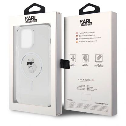 Karl Lagerfeld IML Choupette Magsafe Case - дизайнерски силиконов кейс за iPhone 15 Pro Max с Magsafe (прозрачен) 2