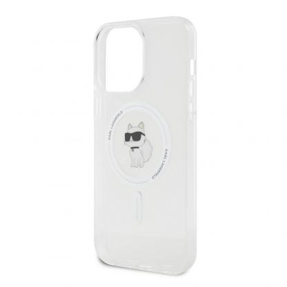 Karl Lagerfeld IML Choupette Magsafe Case - дизайнерски силиконов кейс за iPhone 15 Pro Max с Magsafe (прозрачен) 4
