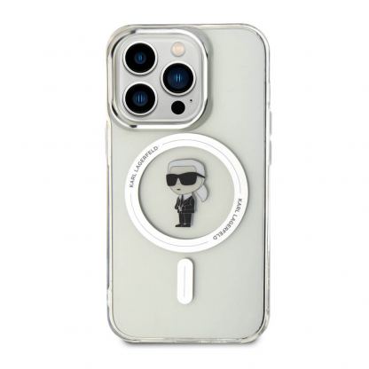 Karl Lagerfeld IML Ikonik Magsafe Case - дизайнерски силиконов кейс за iPhone 15 Pro с Magsafe (прозрачен) 2