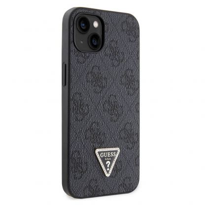 Guess Strass Triangle Metal Logo Case - силиконов (TPU) калъф за iPhone 15 (черен) 3