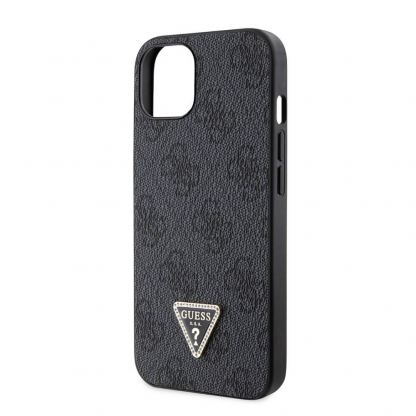 Guess Strass Triangle Metal Logo Case - силиконов (TPU) калъф за iPhone 15 (черен) 5
