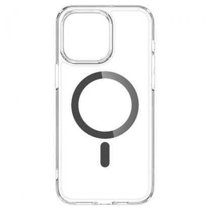 Spigen Ultra Hybrid MagSafe Case - хибриден кейс с висока степен на защита с MagSafe за iPhone 15 Pro (прозрачен-графит)  4