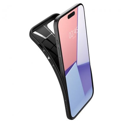 Spigen Liquid Air Case - силиконов (TPU) калъф с висока степен на защита за iPhone 15 Pro (черен) 7