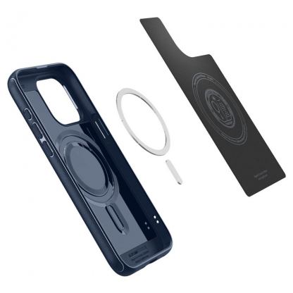 Spigen Mag Armor MagSafe Case - силиконов (TPU) калъф с висока степен на защита с MagSafe за iPhone 15 Pro Max (син) 8