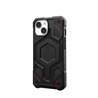 Urban Armor Gear Monarch Pro Kevlar Case - удароустойчив хибриден кейс с MagSafe за iPhone 15 (черен-кевлар) 4