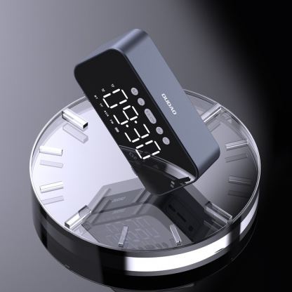 Dudao Y17 Wireless Speaker Bluetooth, FM And Clock - безжичен портативен спийкър с FM радио, часовник с аларма и microSD слот (тъмносив) 8
