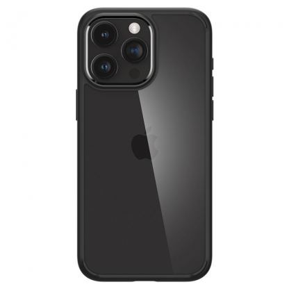 Spigen Crystal Hybrid Case - хибриден кейс с висока степен на защита за iPhone 15 Pro (черен-прозрачен)	 2