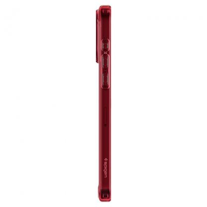 Spigen Ultra Hybrid Case - хибриден кейс с висока степен на защита за iPhone 15 Pro Max (червен-прозрачен) 4