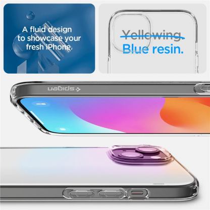 Spigen Liquid Crystal Case - тънък силиконов (TPU) калъф за iPhone 15 (прозрачен)  11