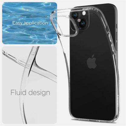 Spigen Liquid Crystal Case - тънък силиконов (TPU) калъф за iPhone 15 (прозрачен)  12