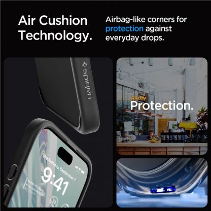 Spigen Ultra Hybrid Case - хибриден кейс с висока степен на защита за iPhone 15 Pro (черен-прозрачен) 12