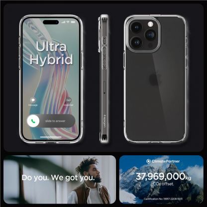 Spigen Ultra Hybrid Case - хибриден кейс с висока степен на защита за iPhone 15 Pro (прозрачен-матиран) 14