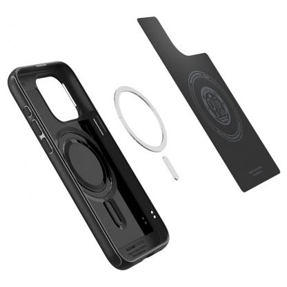 Spigen Mag Armor MagSafe Case - силиконов (TPU) калъф с висока степен на защита с MagSafe за iPhone 15 Pro Max (черен) 8