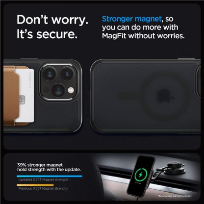 Spigen Ultra Hybrid MagSafe Case - хибриден кейс с висока степен на защита с MagSafe за iPhone 15 Pro Max (черен-прозрачен)  12