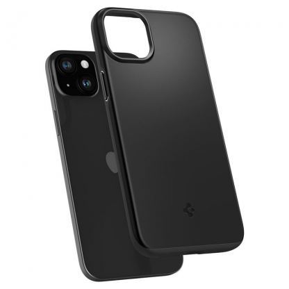 Spigen Thin Fit Case - качествен тънък матиран кейс за iPhone 15 Plus (черен) 9